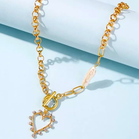 Fashion Chunky Gold Tone Pear Necklace - Picture 3 of 4